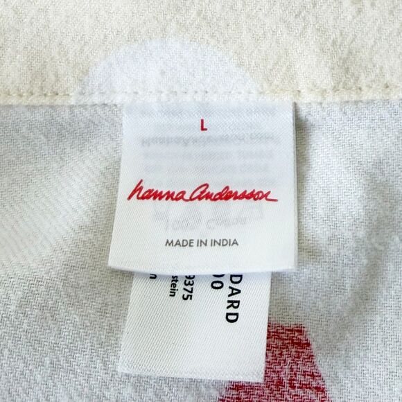 Hanna Andersson Holiday Flannel Pajama Set Scandi Santa on Almond Adult L - Picture 7 of 10